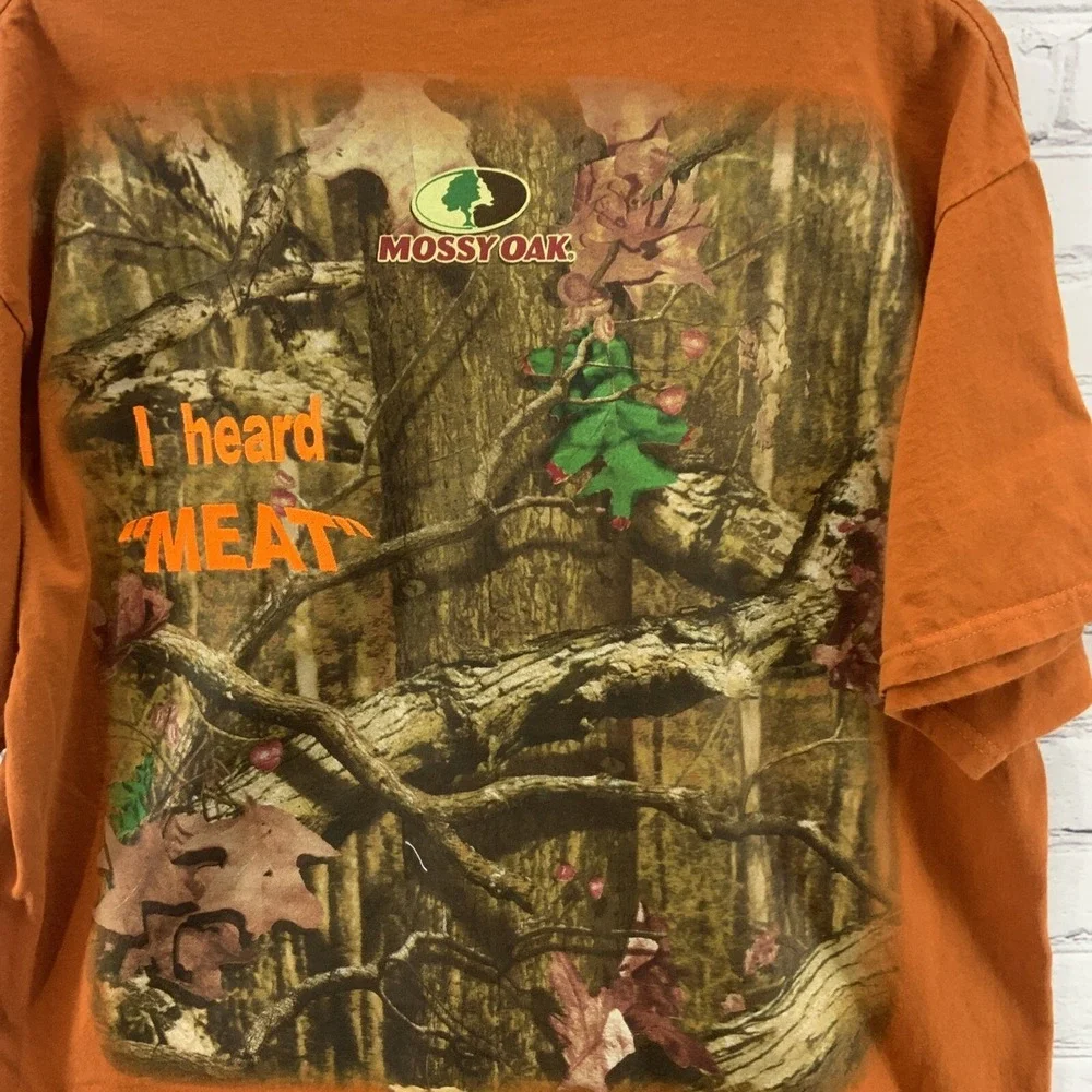 Delta T Shirt‎ Sz XL Mossy Oak Orange Camo Hunting